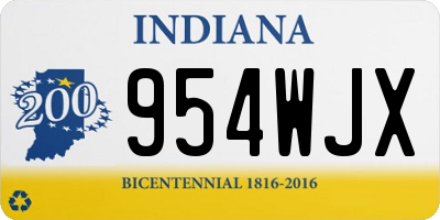 IN license plate 954WJX
