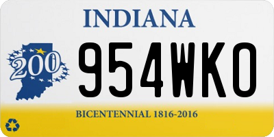 IN license plate 954WKO