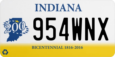 IN license plate 954WNX