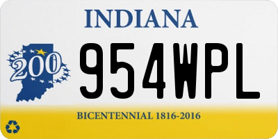 IN license plate 954WPL