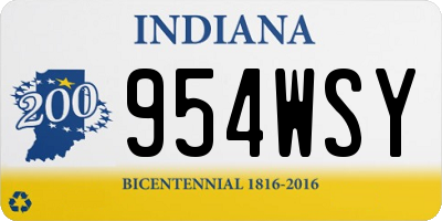 IN license plate 954WSY