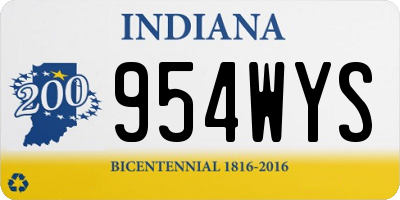 IN license plate 954WYS