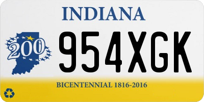IN license plate 954XGK
