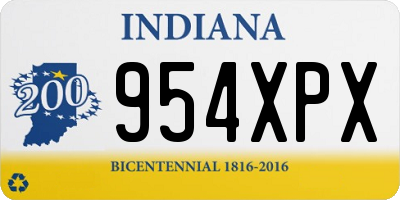 IN license plate 954XPX