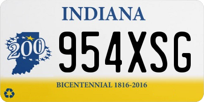 IN license plate 954XSG