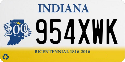 IN license plate 954XWK