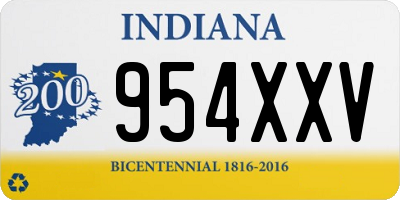 IN license plate 954XXV