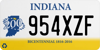 IN license plate 954XZF