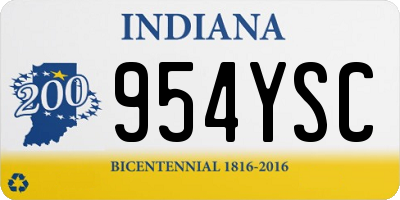 IN license plate 954YSC
