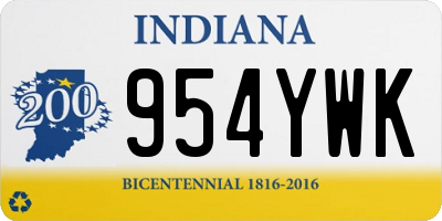 IN license plate 954YWK