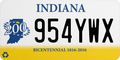 IN license plate 954YWX