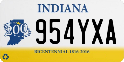 IN license plate 954YXA