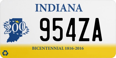IN license plate 954ZA