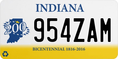 IN license plate 954ZAM