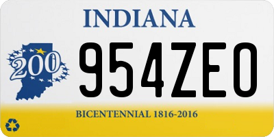 IN license plate 954ZEO