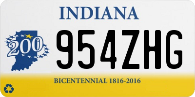 IN license plate 954ZHG