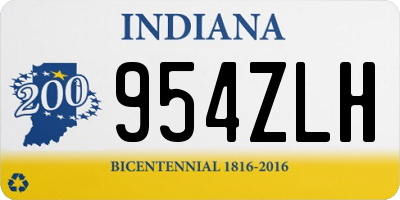 IN license plate 954ZLH