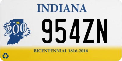 IN license plate 954ZN