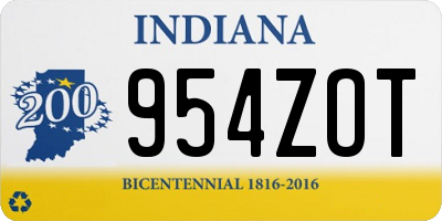 IN license plate 954ZOT