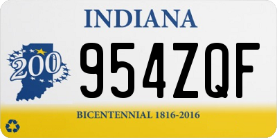 IN license plate 954ZQF