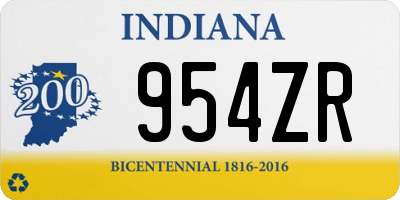 IN license plate 954ZR