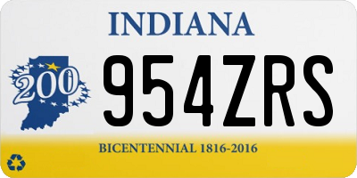 IN license plate 954ZRS