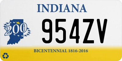 IN license plate 954ZV