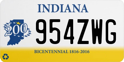 IN license plate 954ZWG