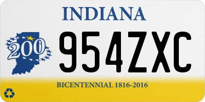 IN license plate 954ZXC