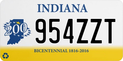 IN license plate 954ZZT