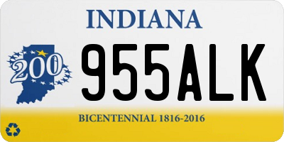 IN license plate 955ALK
