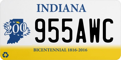 IN license plate 955AWC
