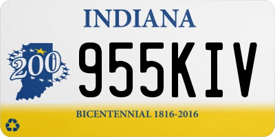 IN license plate 955KIV