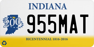 IN license plate 955MAT