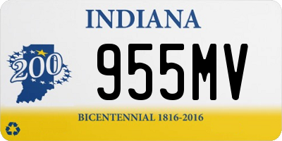 IN license plate 955MV