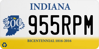 IN license plate 955RPM