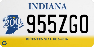 IN license plate 955ZGO