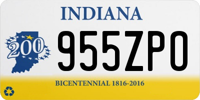 IN license plate 955ZPO