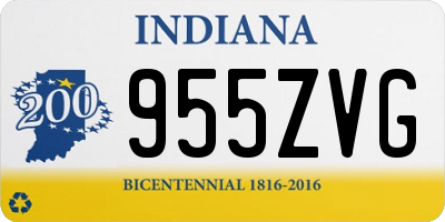 IN license plate 955ZVG