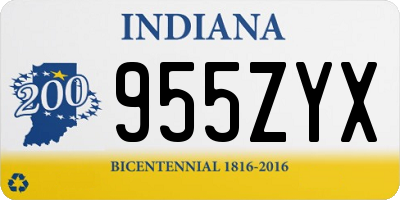 IN license plate 955ZYX