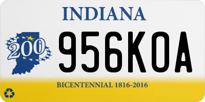 IN license plate 956KOA