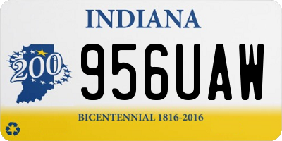 IN license plate 956UAW