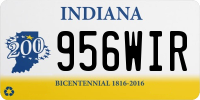 IN license plate 956WIR