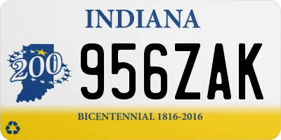 IN license plate 956ZAK