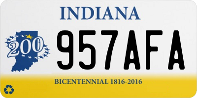 IN license plate 957AFA