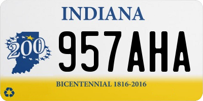 IN license plate 957AHA