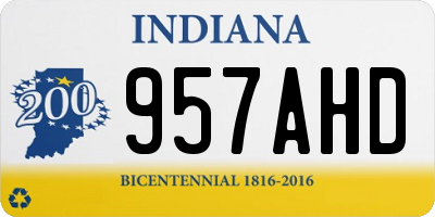 IN license plate 957AHD