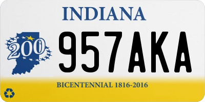 IN license plate 957AKA