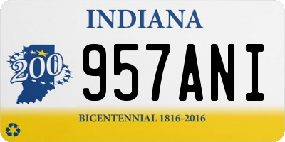 IN license plate 957ANI