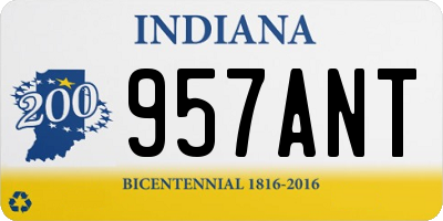 IN license plate 957ANT